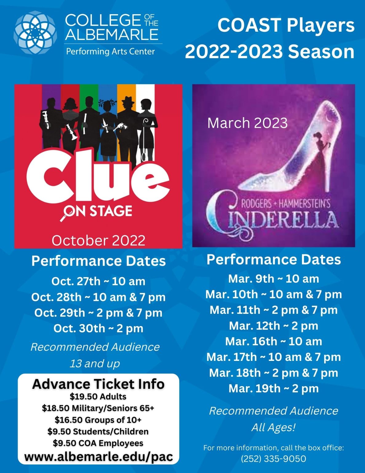 College of The Albemarle Announces 20222023 COAST Players Season