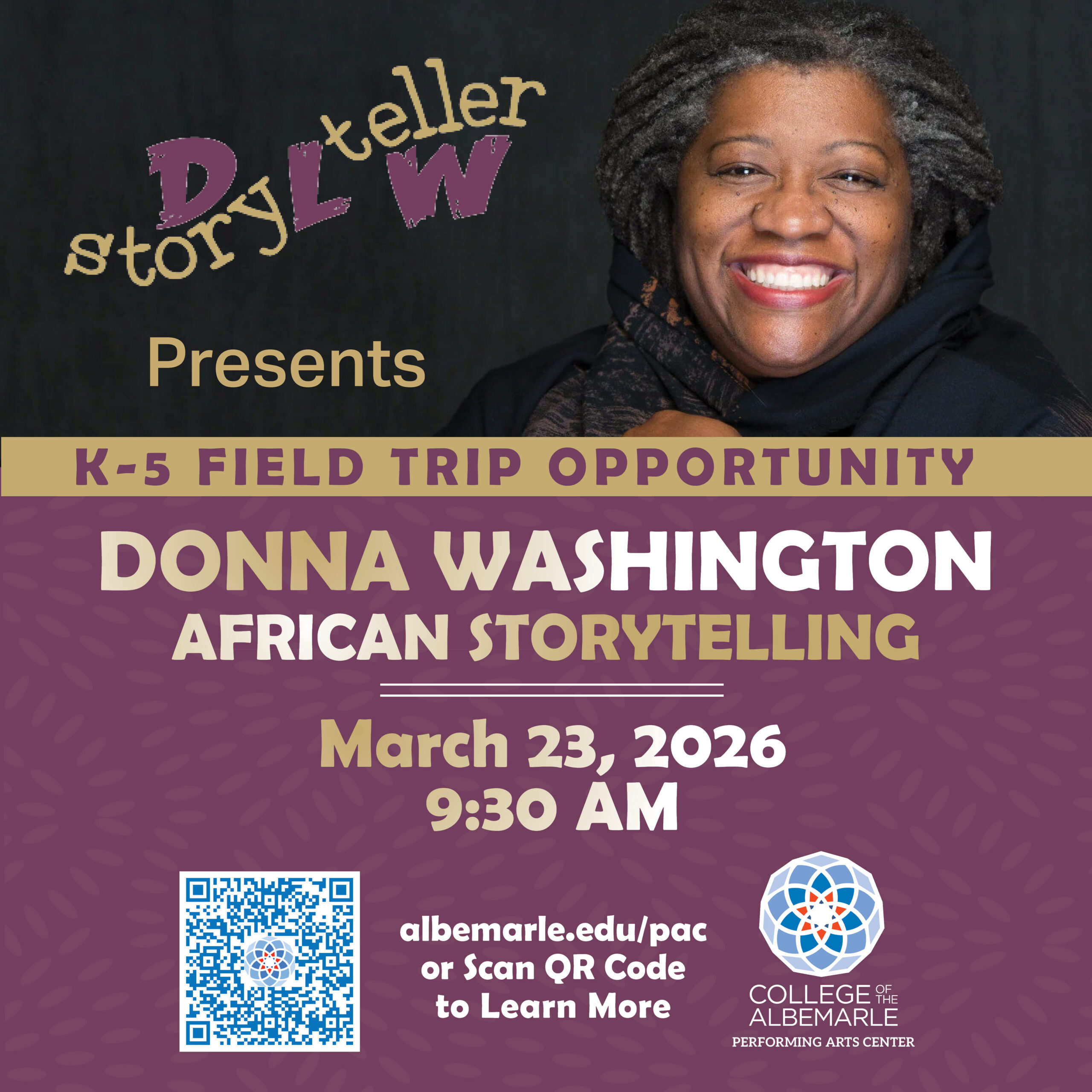 Graphic of Donna Washington African Storytelling Event