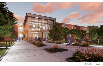 COA Health Sciences - Front Entrance View Rendering