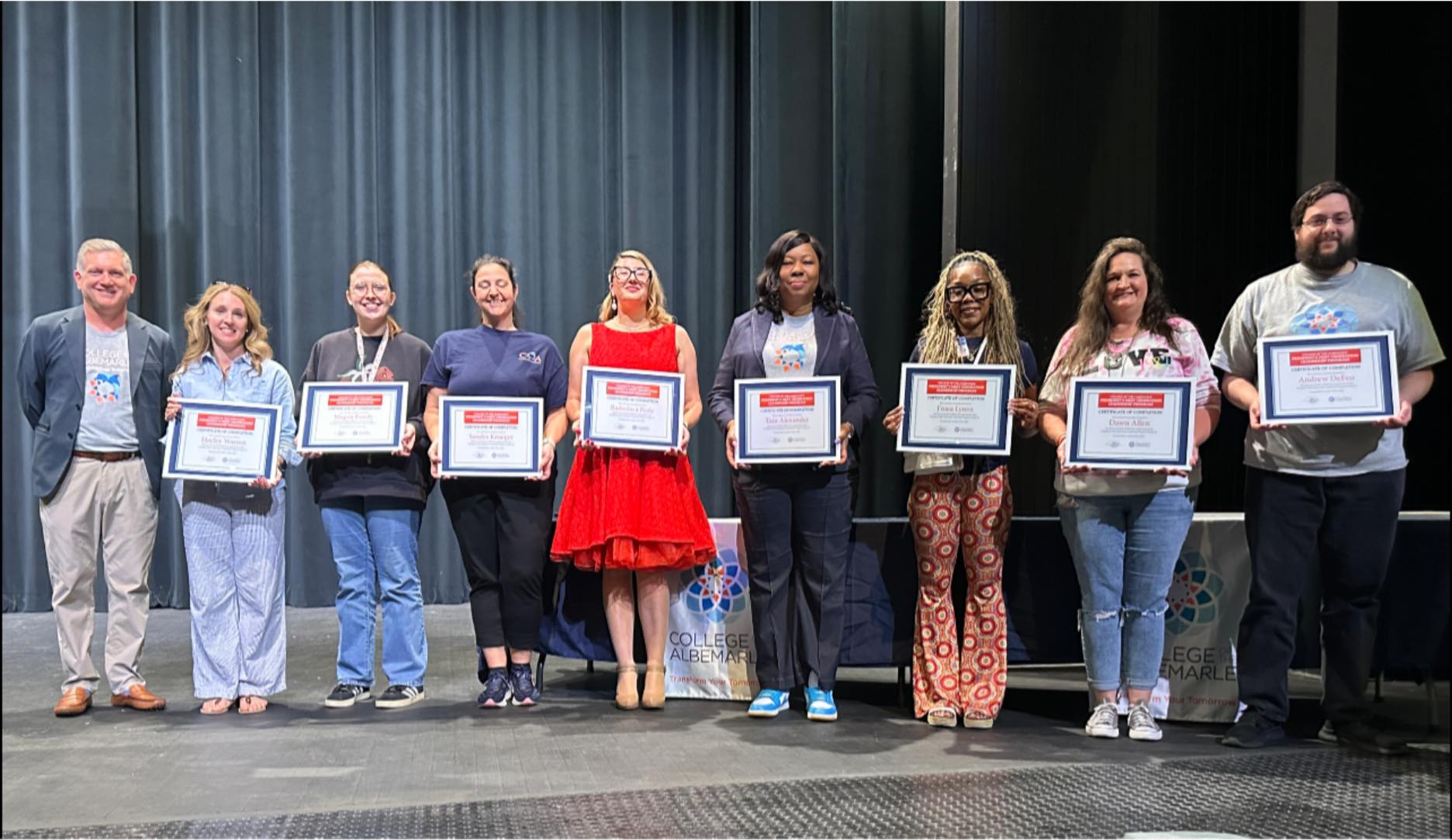 Cohort 3 participants are pictured with Dr. Jack Bagwell, COA President (from left): Hayley Warren, Megan Bundy, Sandra Krueger, Radoslava Peele, Tara Alexander, J`Niea Lyons, Dawn Allen and Andrew DeFeo.